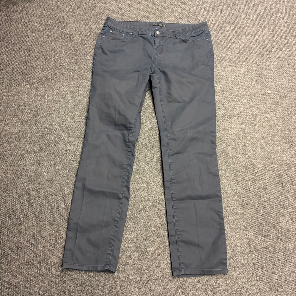 Prana Kara Jeans Womens 14/32 Charcoal Gray Organic Cotton Blend Slim Straight